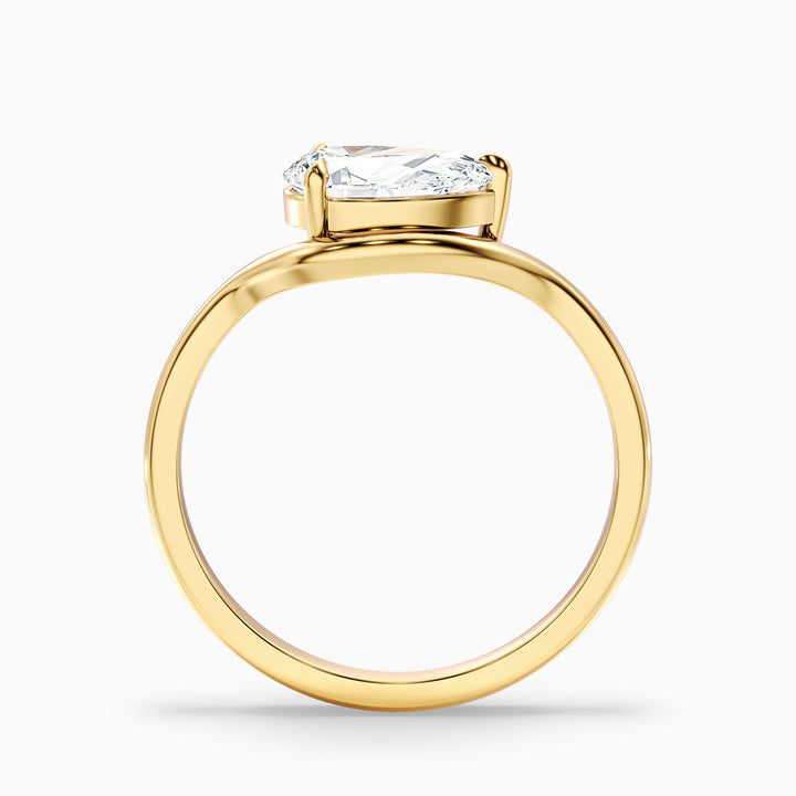 Ayla 2 Carat Pear Cut East West Lab Grown Diamond Ring in 10k White Gold
