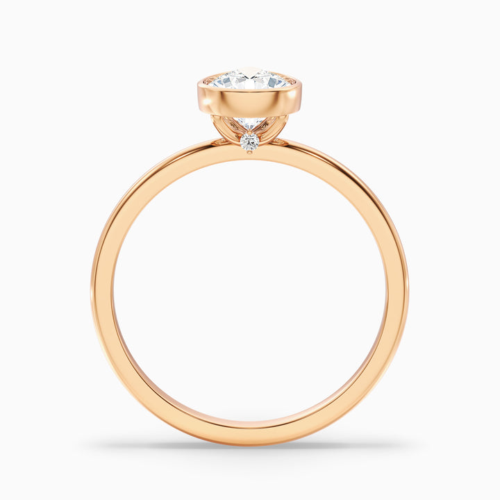 Nasya 4 Carat Pear Cut Bezel Set Moissanite Diamond Ring in Platinum