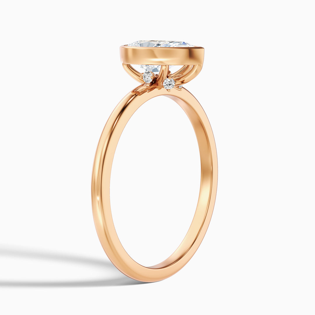 Nasya 1 Carat Pear Cut Bezel Set Moissanite Diamond Ring in 10k Yellow Gold