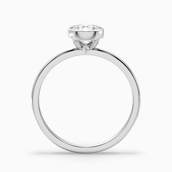 Nasya 1 Carat Pear Cut Bezel Set Moissanite Diamond Ring in 925 Sterling Silver