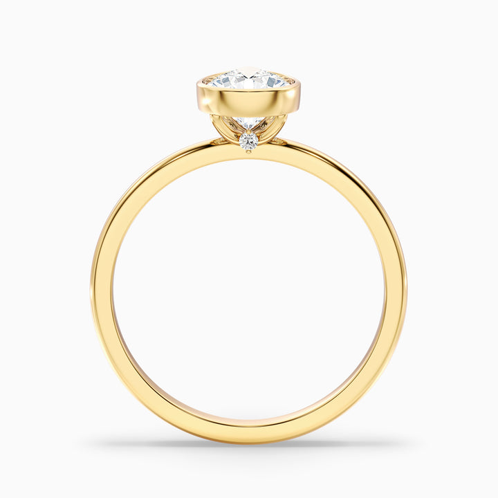 Nasya 2 Carat Pear Cut Bezel Set Moissanite Diamond Ring in 14k White Gold