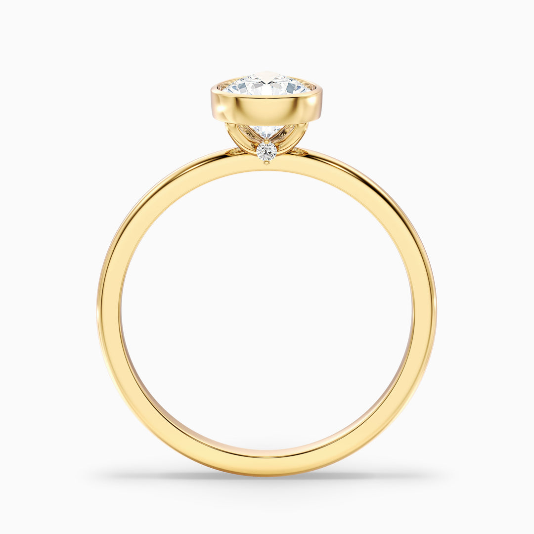 Nasya 2 Carat Pear Cut Bezel Set Moissanite Diamond Ring in 18k White Gold