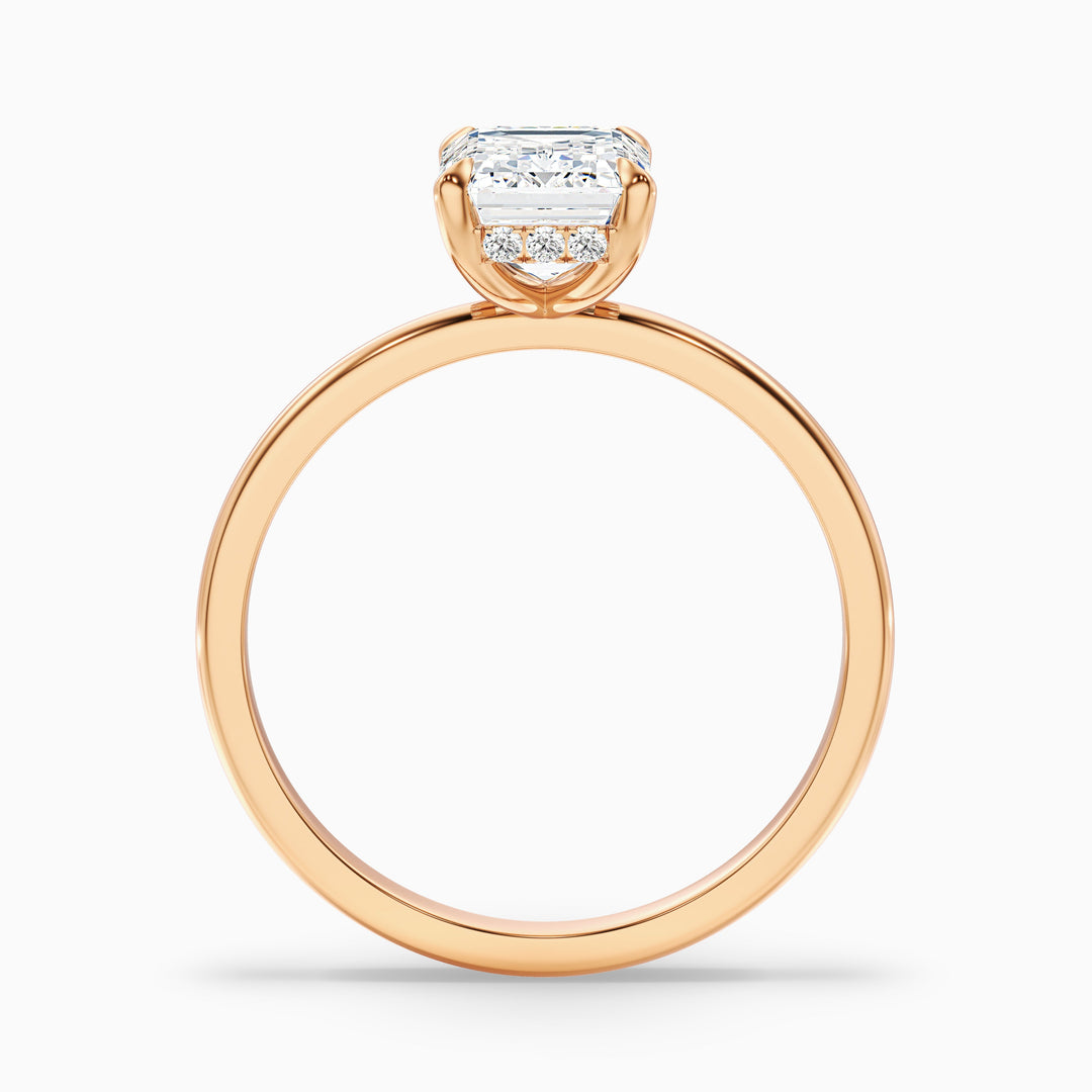 Dany 5 Carat Emerald Cut Hidden Halo Lab Grown Diamond Ring in 925 Sterling Silver