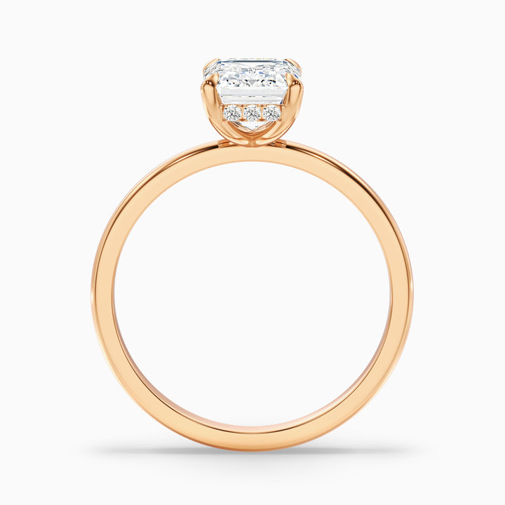 Dany 5 Carat Emerald Cut Hidden Halo Lab Grown Diamond Ring in 925 Sterling Silver