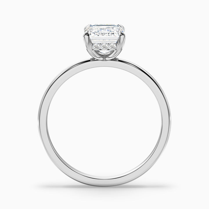 Dany 5 Carat Emerald Cut Hidden Halo Lab Grown Diamond Ring in 10k Yellow Gold