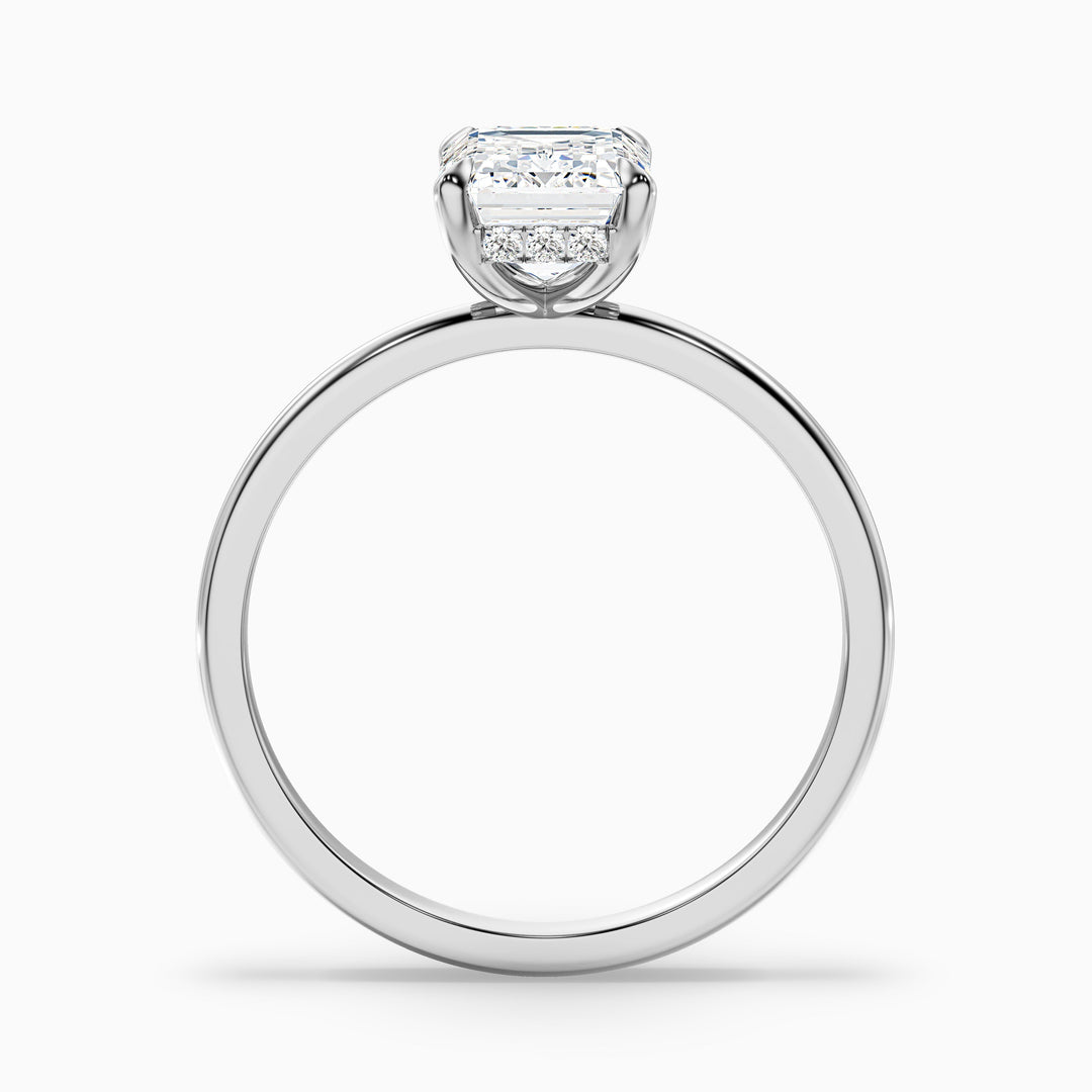 Dany 5 Carat Emerald Cut Hidden Halo Lab Grown Diamond Ring in 925 Sterling Silver