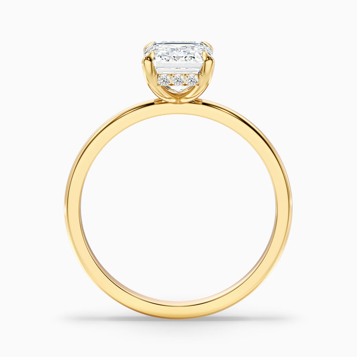 Dany 5 Carat Emerald Cut Hidden Halo Lab Grown Diamond Ring in 925 Sterling Silver