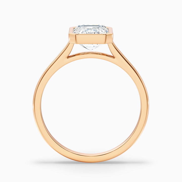 Eryn 5 Carat Emerald Cut Bezel Set Lab Grown Diamond Ring in 10k Yellow Gold