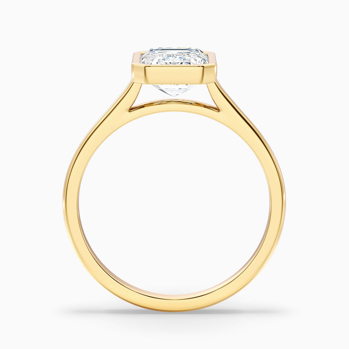 Eryn 3.5 Carat Emerald Cut Bezel Set Lab Grown Diamond Ring in 925 Sterling Silver