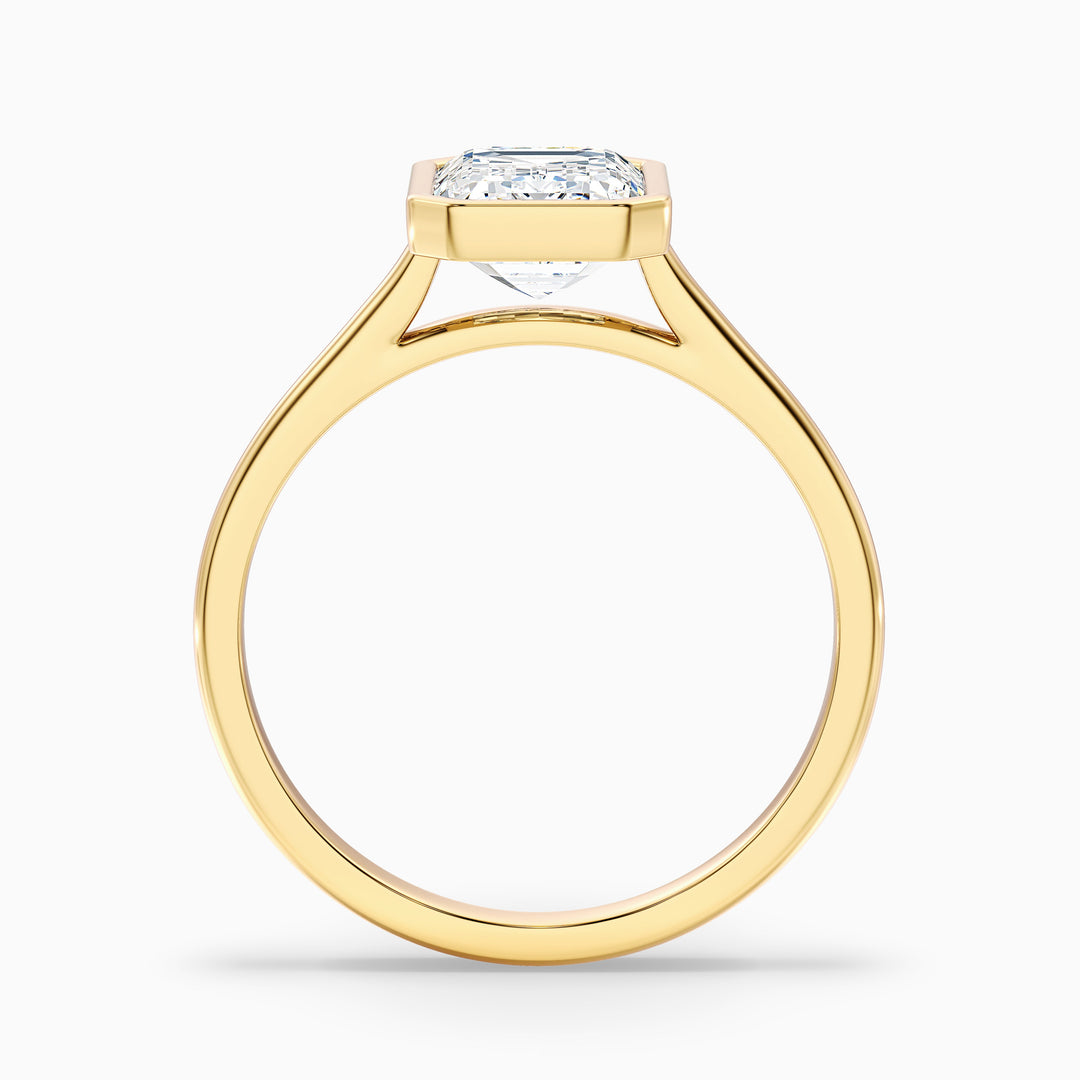 Eryn 5 Carat Emerald Cut Bezel Set Lab Grown Diamond Ring in 10k Yellow Gold