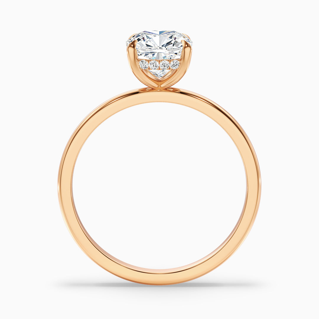 Ozie 1 Carat Cushion Cut Hidden Halo Lab Grown Diamond Ring in 925 Sterling Silver