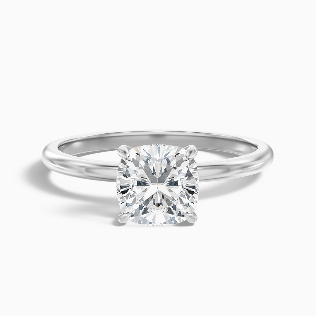 Kyla 1 Carat Cushion Cut Hidden Halo Moissanite Diamond Ring in 10k Rose Gold