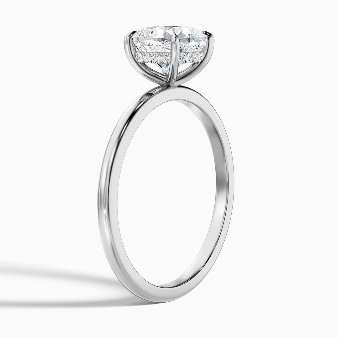 Ozie 1 Carat Cushion Cut Hidden Halo Lab Grown Diamond Ring in 925 Sterling Silver