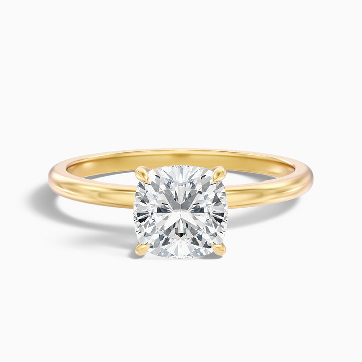 Kyla 1 Carat Cushion Cut Hidden Halo Moissanite Diamond Ring in 10k Rose Gold