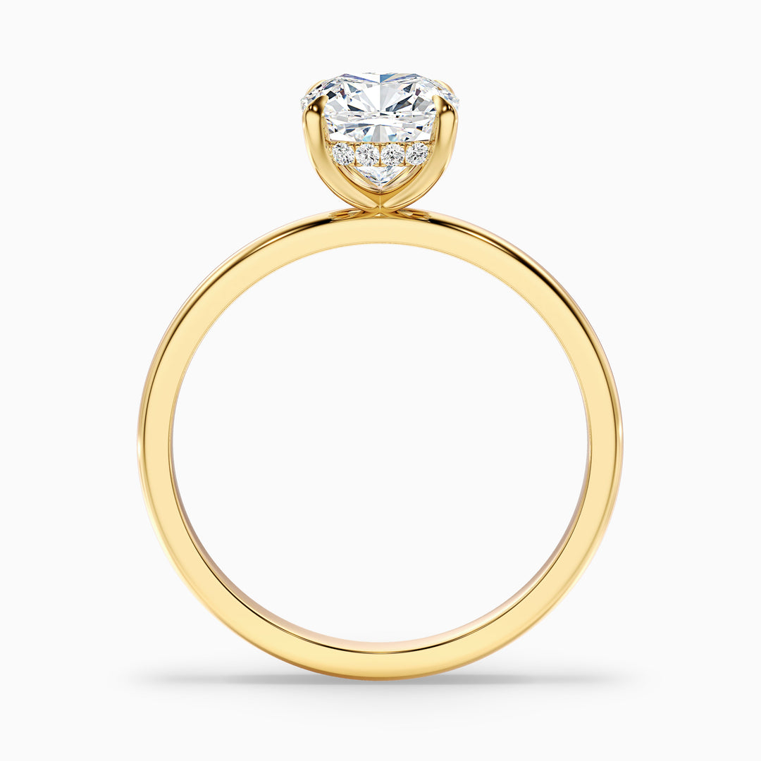 Kyla 1 Carat Cushion Cut Hidden Halo Moissanite Diamond Ring in 10k Rose Gold