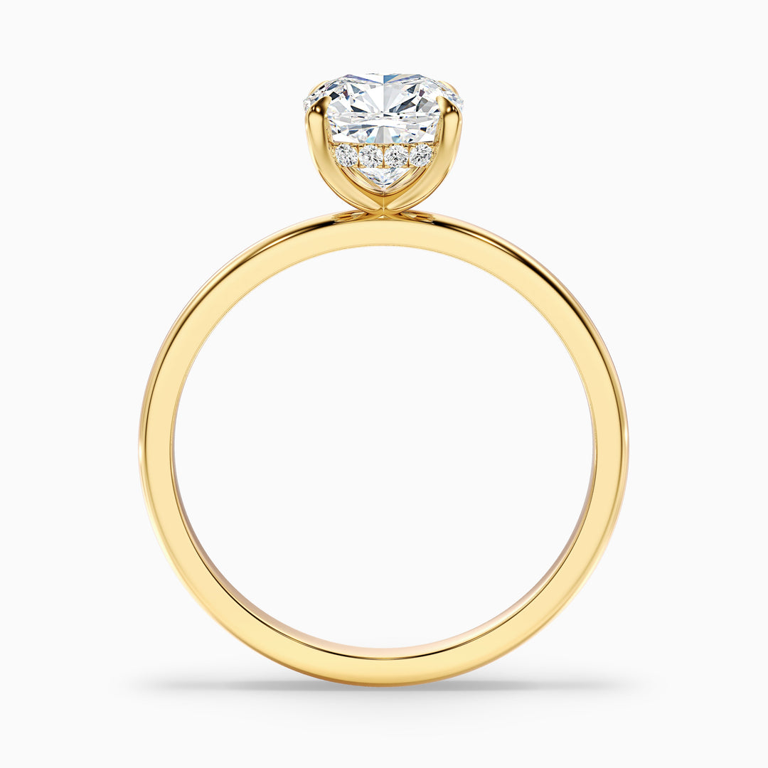 Ozie 2.5 Carat Cushion Cut Hidden Halo Lab Grown Diamond Ring in 925 Sterling Silver