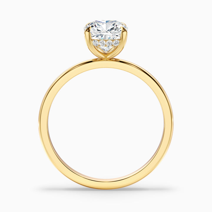 Ozie 2.5 Carat Cushion Cut Hidden Halo Lab Grown Diamond Ring in 925 Sterling Silver