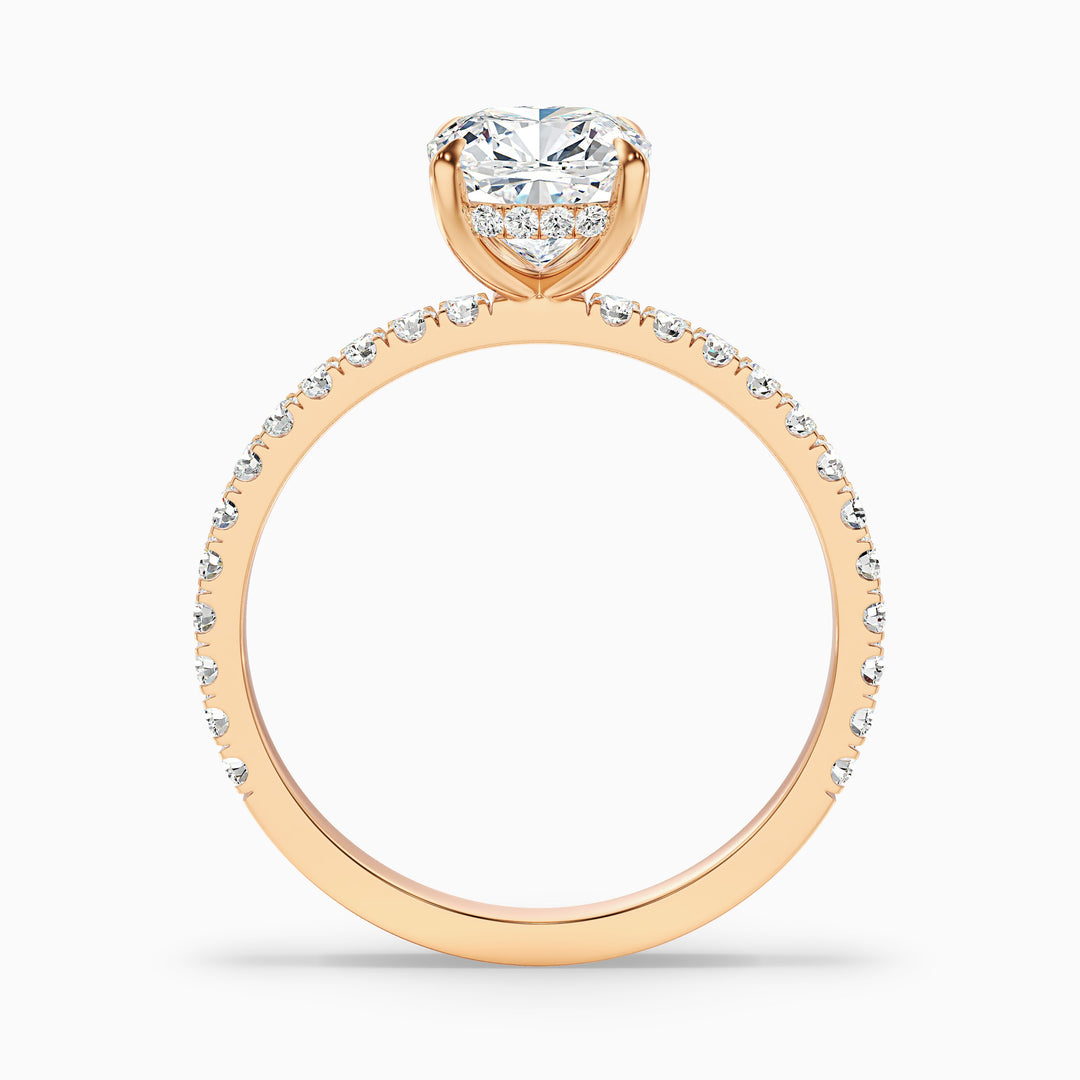 Amya 4 Carat Cushion Cut Hidden Halo Pave Lab Grown Diamond Ring in 925 Sterling Silver