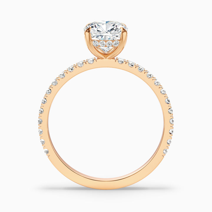 Amya 5 Carat Cushion Cut Hidden Halo Pave Lab Grown Diamond Ring in 925 Sterling Silver
