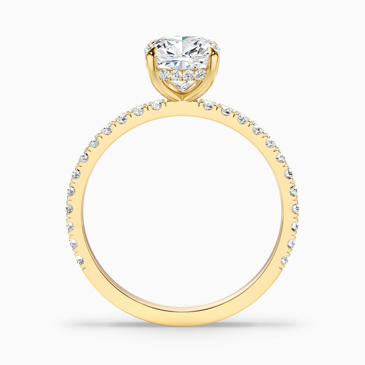 Amya 4 Carat Cushion Cut Hidden Halo Pave Lab Grown Diamond Ring in 925 Sterling Silver