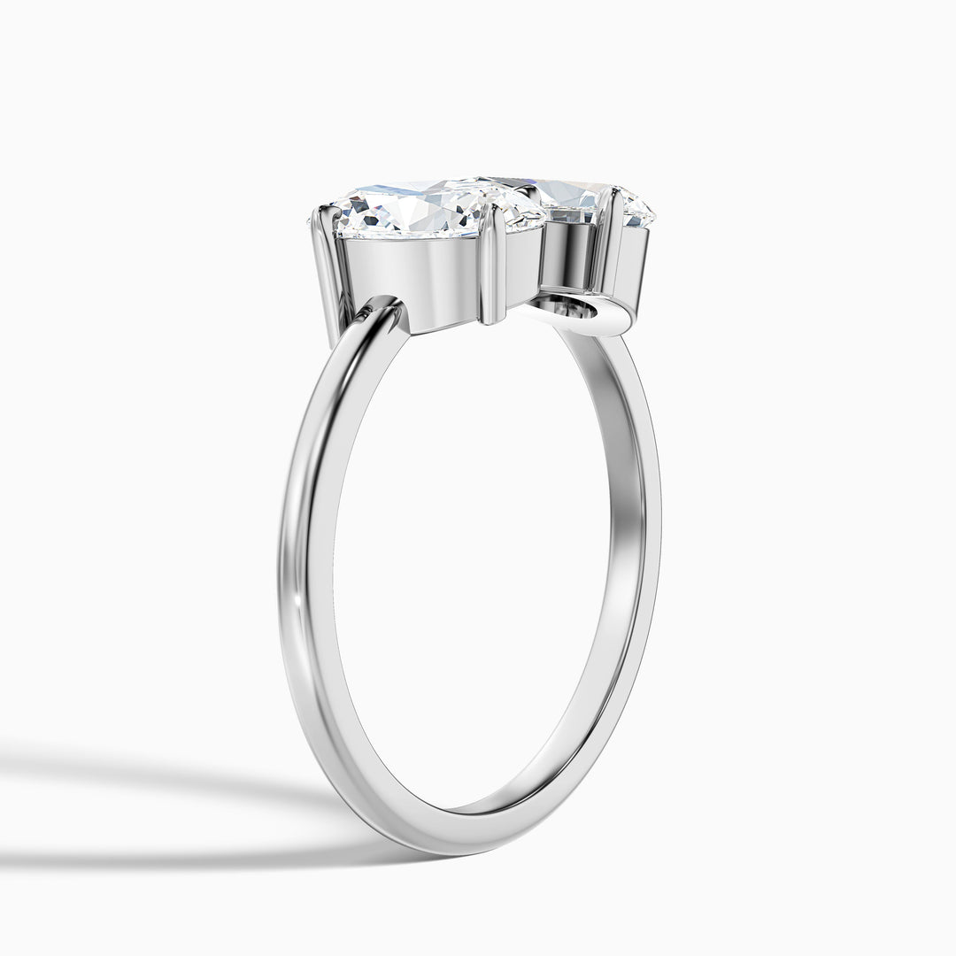 Heidi Toi Et Moi Ring in 925 Sterling Silver With Oval and Pear Two Stone Lab Grown Diamond (1.5 Ct. Tw.)