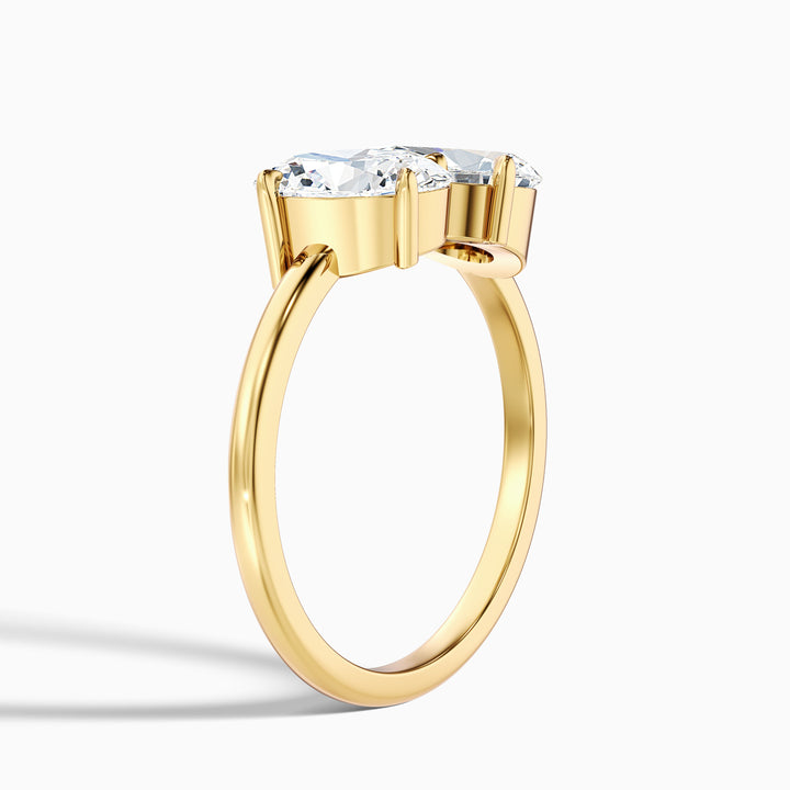 Heidi Toi Et Moi Ring in 10k Yellow Gold With Oval and Pear Two Stone Lab Grown Diamond (1 Ct. Tw.)