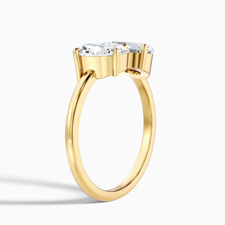 Heidi Toi Et Moi Ring in 925 Sterling Silver With Oval and Pear Two Stone Lab Grown Diamond (5 Ct. Tw.)