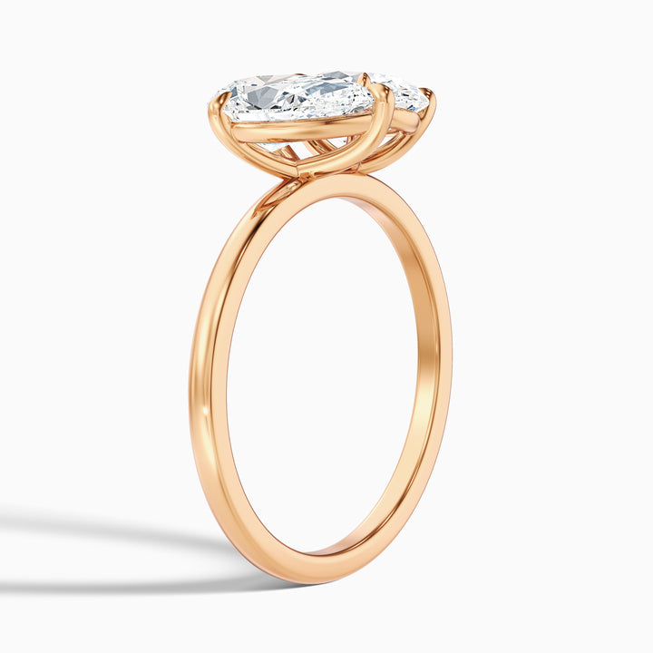 Nancy Toi Et Moi Ring in 925 Sterling Silver With Pear and Oval Two Stone Lab Grown Diamond (3.5 Ct. Tw.)