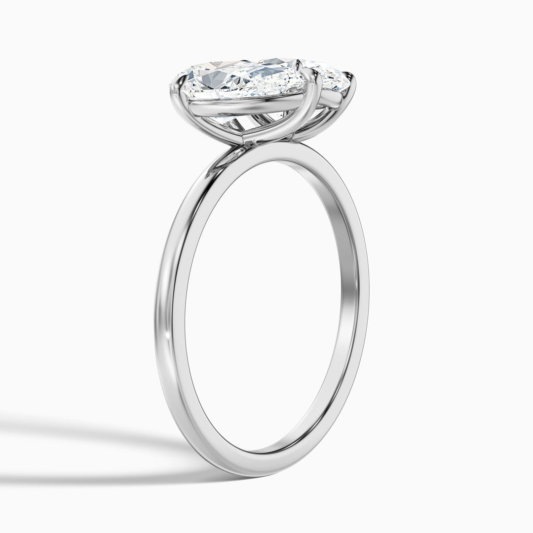 Nancy Toi Et Moi Ring in 925 Sterling Silver With Pear and Oval Two Stone Moissanite Diamond (1.5 Ct. Tw.)