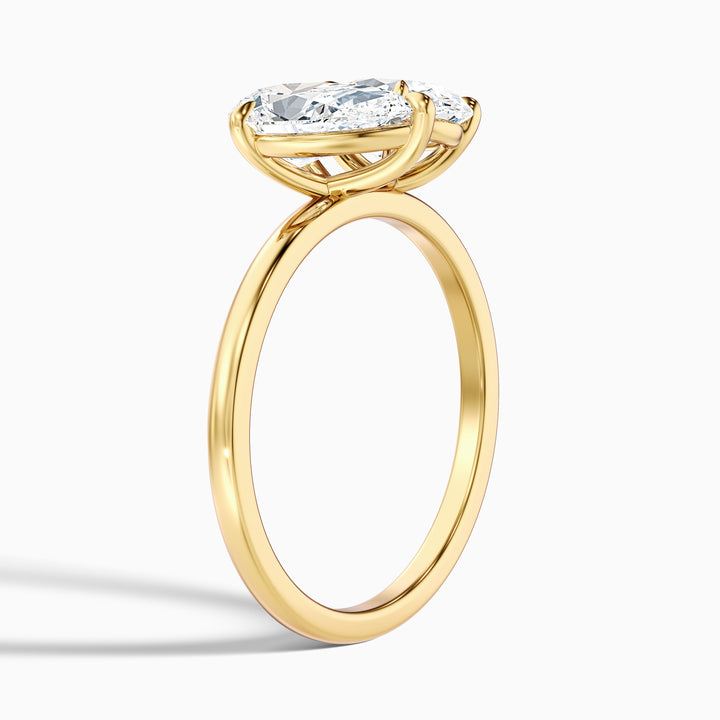 Nancy Toi Et Moi Ring in 14k Yellow Gold With Pear and Oval Two Stone Lab Grown Diamond (4 Ct. Tw.)
