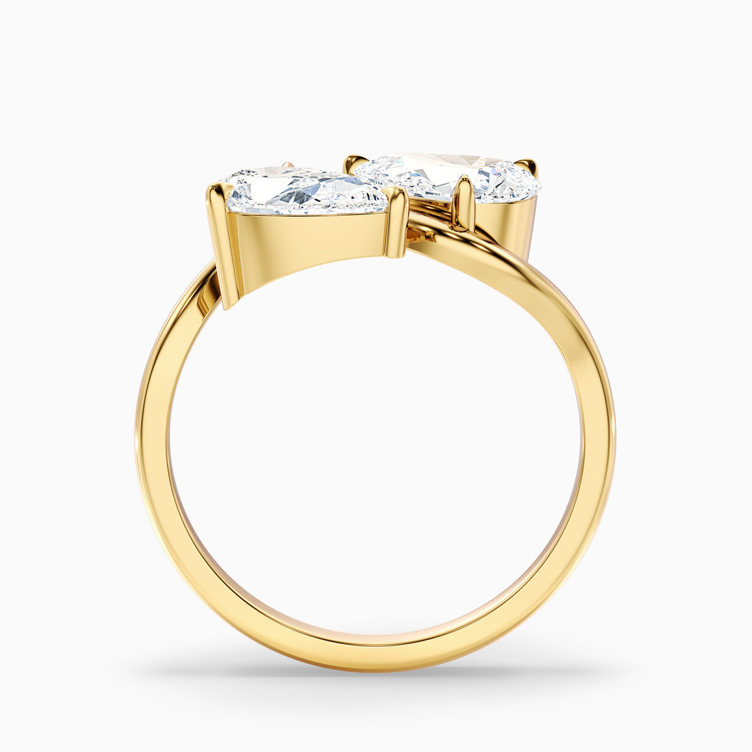 Paula Toi Et Moi Ring in 10k White Gold With Both Pear Two Stone Moissanite Diamond (1 Ct. Tw.)