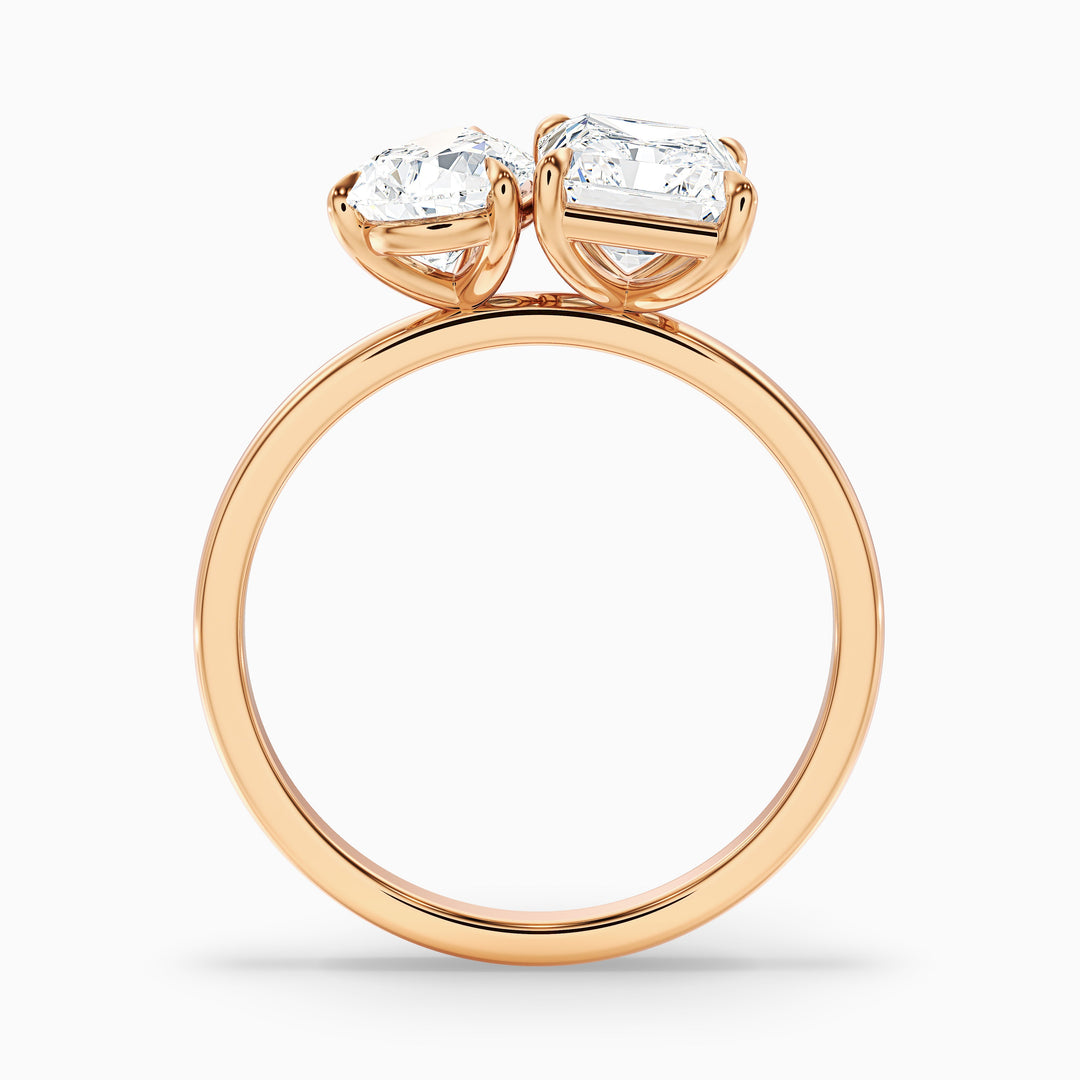 Wendy Toi Et Moi Ring in 925 Sterling Silver With Pear and Radiant Two Stone Lab Grown Diamond (4.5 Ct. Tw.)