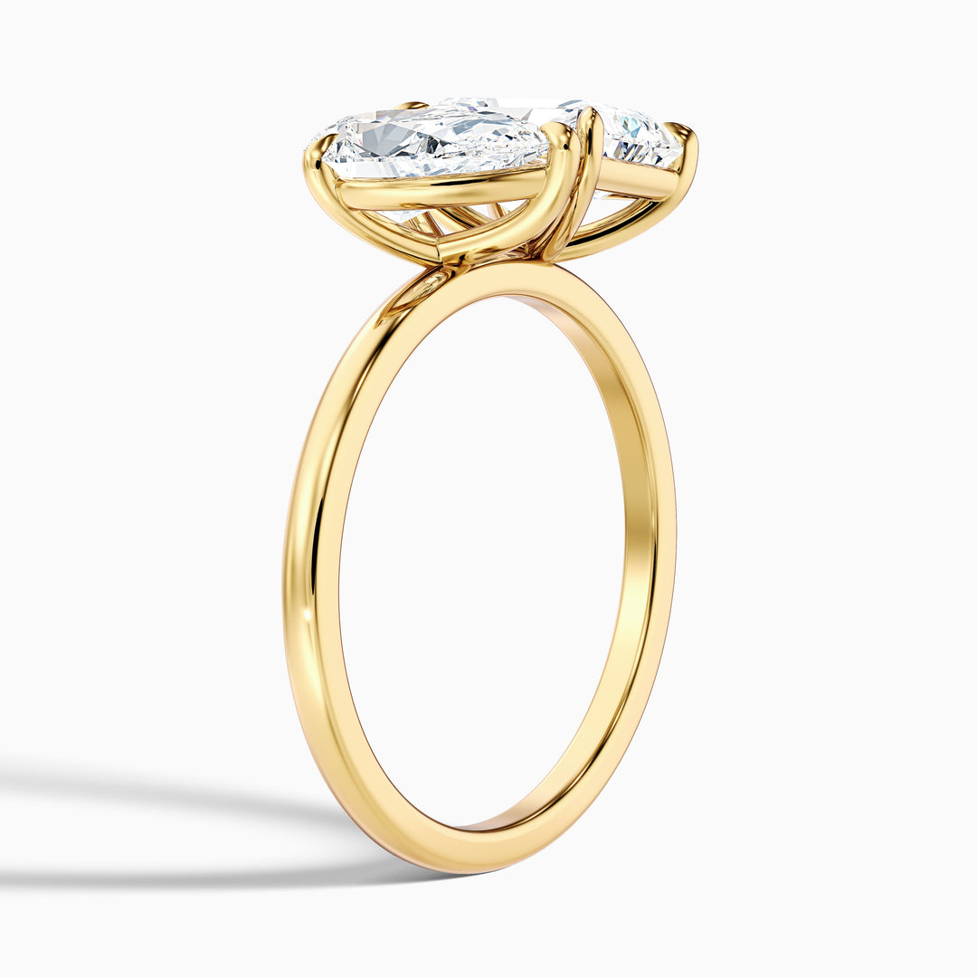 Wendy Toi Et Moi Ring in 10k White Gold With Pear and Radiant Two Stone Moissanite Diamond (1 Ct. Tw.)