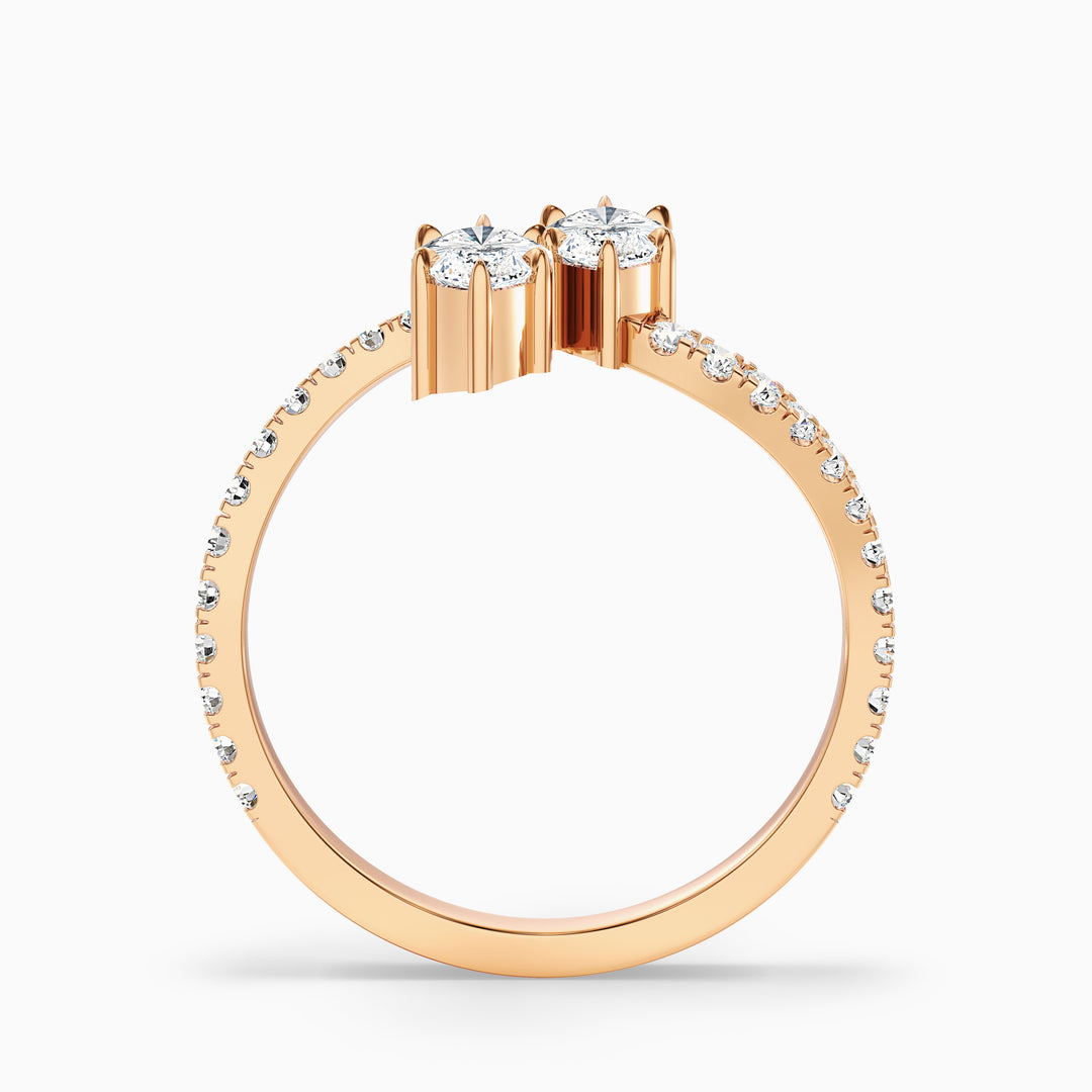 Caren Toi Et Moi Ring in 10k Rose Gold With Both Marquise Two Stone Moissanite Diamond (1 Ct. Tw.)