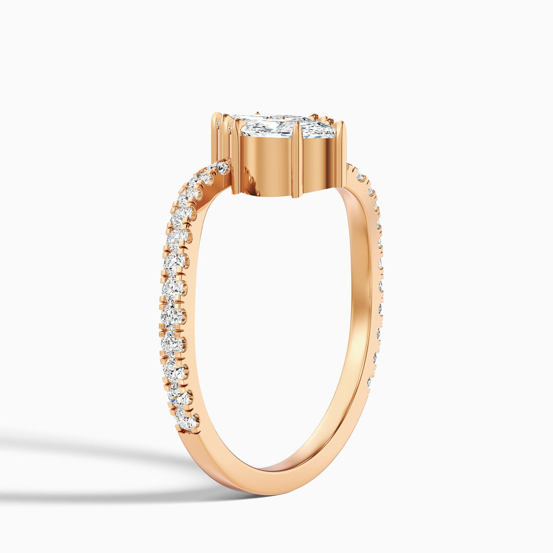 Caren Toi Et Moi Ring in 925 Sterling Silver With Both Marquise Two Stone Moissanite Diamond (2 Ct. Tw.)