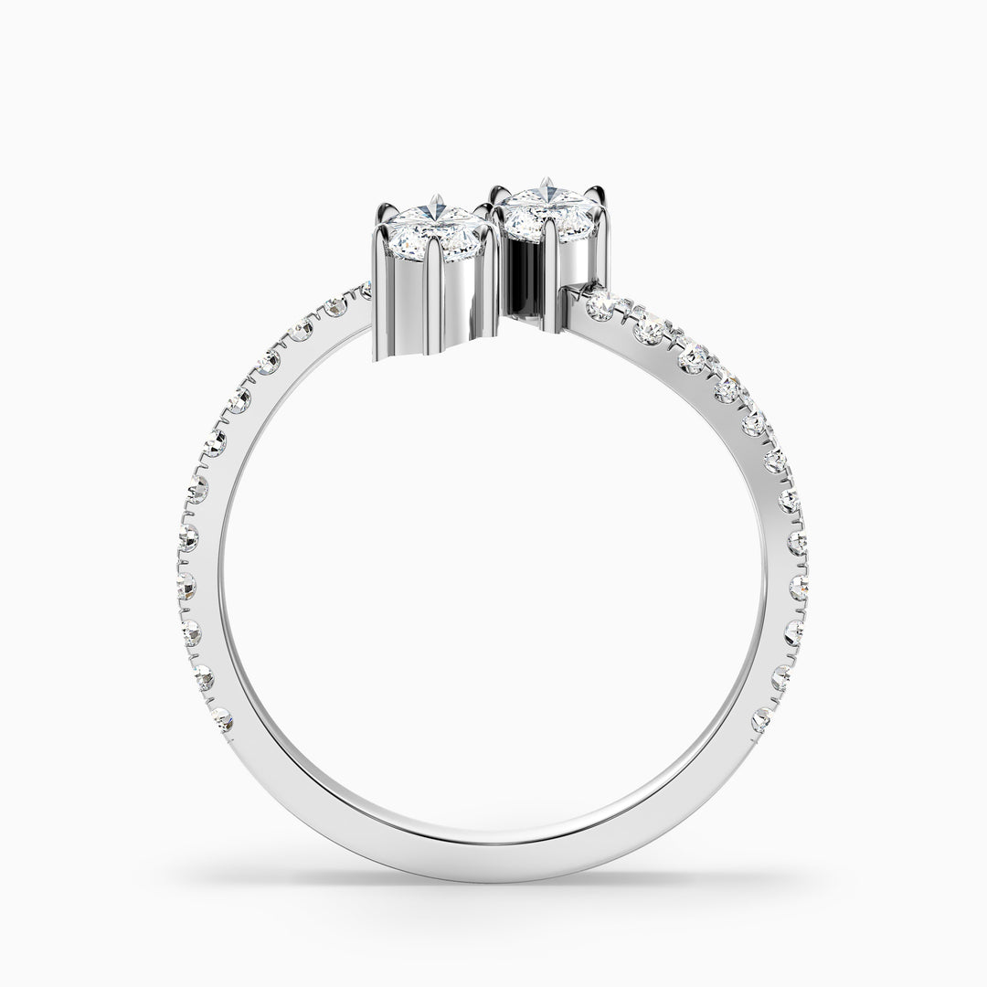 Caren Toi Et Moi Ring in 925 Sterling Silver With Both Marquise Two Stone Moissanite Diamond (2 Ct. Tw.)