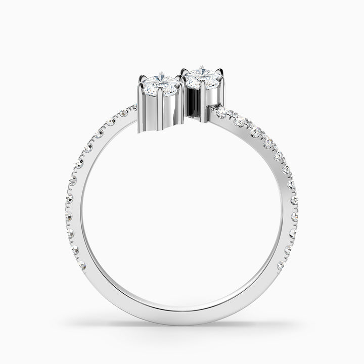 Caren Toi Et Moi Ring in 10k White Gold With Both Marquise Two Stone Moissanite Diamond (1 Ct. Tw.)