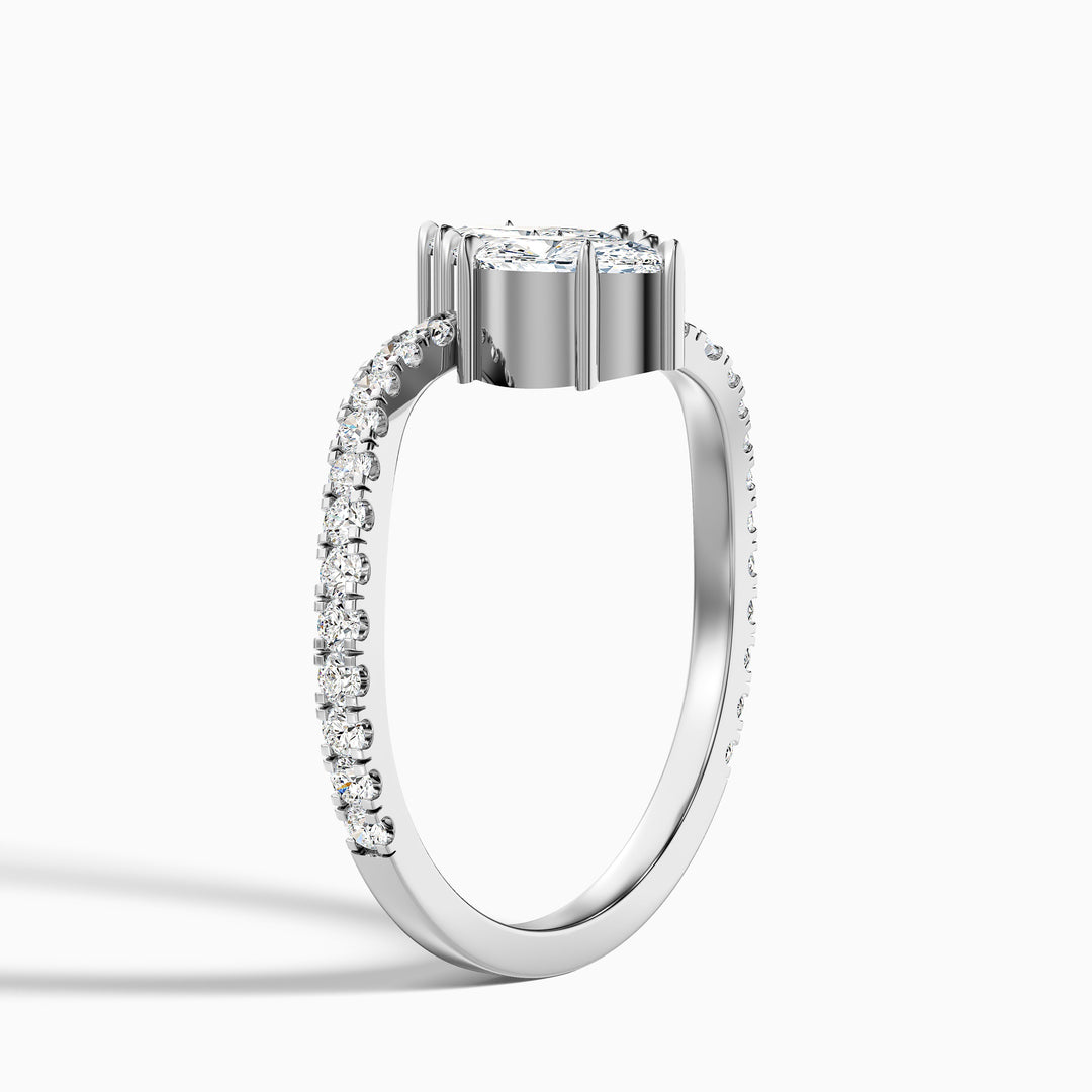Caren Toi Et Moi Ring in 10k White Gold With Both Marquise Two Stone Moissanite Diamond (1 Ct. Tw.)