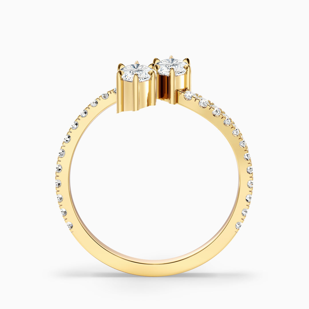 Caren Toi Et Moi Ring in 925 Sterling Silver With Both Marquise Two Stone Moissanite Diamond (2 Ct. Tw.)