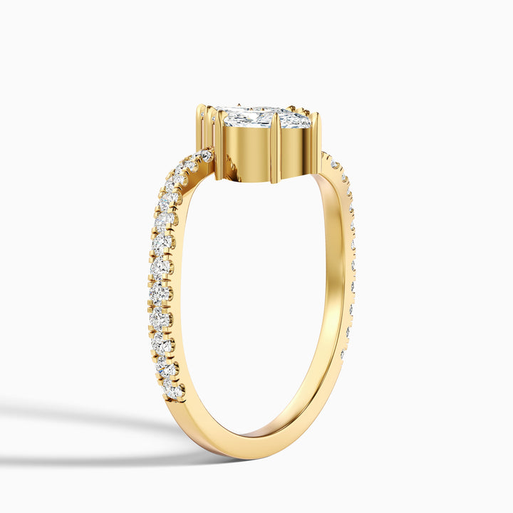 Caren Toi Et Moi Ring in 925 Sterling Silver With Both Marquise Two Stone Moissanite Diamond (2 Ct. Tw.)