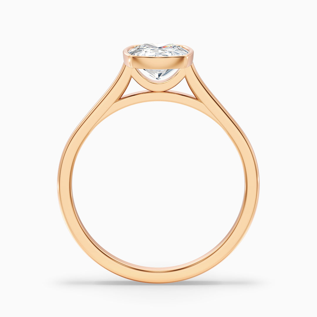 Angie 5 Carat Elongated Cushion Cut Bezel Set Lab Grown Diamond Ring in 925 Sterling Silver