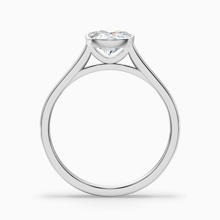 Angie 2.5 Carat Elongated Cushion Cut Bezel Set Lab Grown Diamond Ring in 925 Sterling Silver