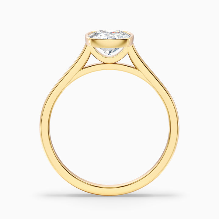 Angie 3 Carat Elongated Cushion Cut Bezel Set Moissanite Diamond Ring in 10k White Gold
