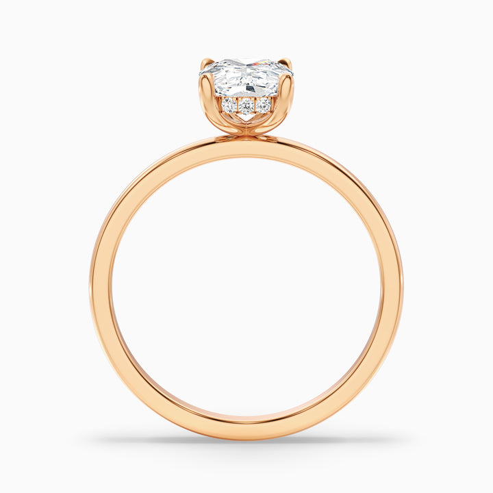 Lynda 3 Carat Elongated Cushion Cut Hidden Halo Moissanite Diamond Ring in 10k White Gold