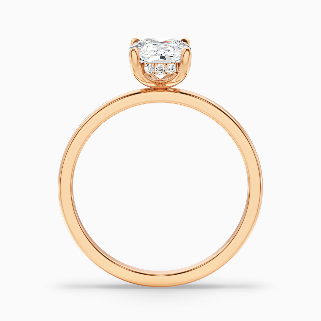Lynda 5.5 Carat Elongated Cushion Cut Hidden Halo Moissanite Diamond Ring in 14k Rose Gold