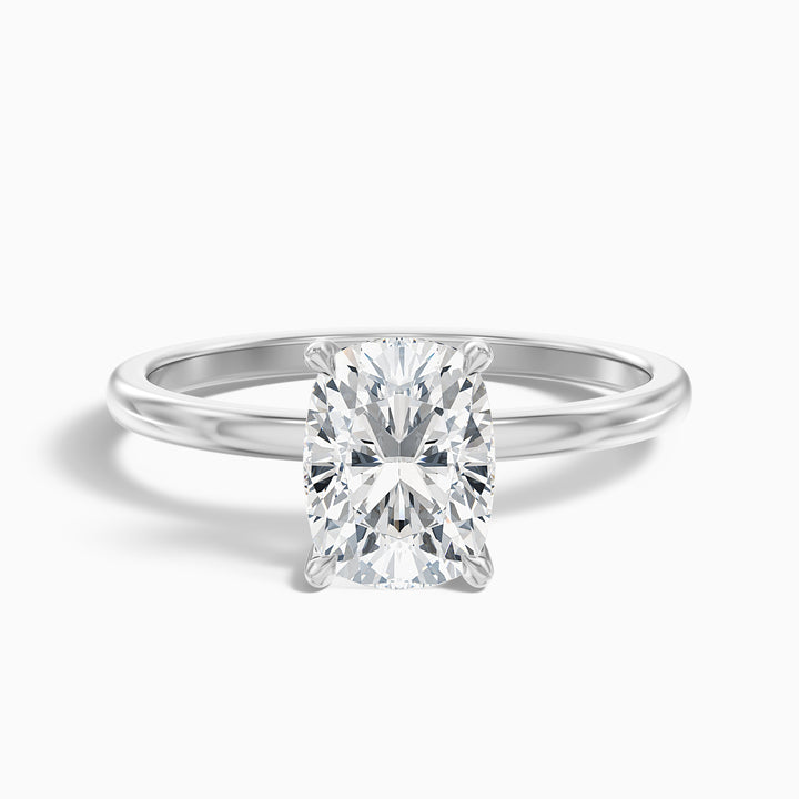 Lynda 5.5 Carat Elongated Cushion Cut Hidden Halo Moissanite Diamond Ring in 14k Rose Gold