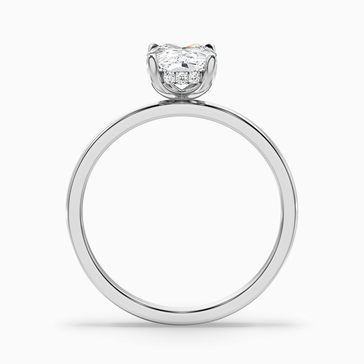 Lynda 3 Carat Elongated Cushion Cut Hidden Halo Lab Grown Diamond Ring in 925 Sterling Silver