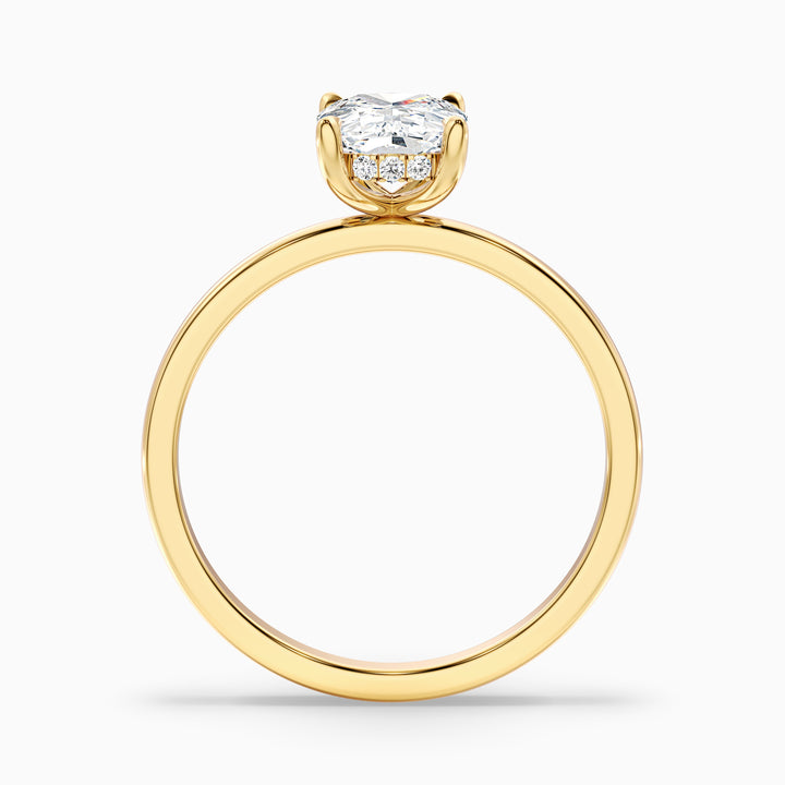 Lynda 3 Carat Elongated Cushion Cut Hidden Halo Moissanite Diamond Ring in 10k White Gold