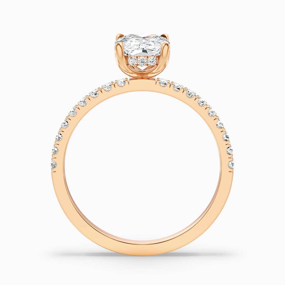 Holly 1.5 Carat Elongated Cushion Cut Hidden Halo Pave Lab Grown Diamond Ring in 925 Sterling Silver