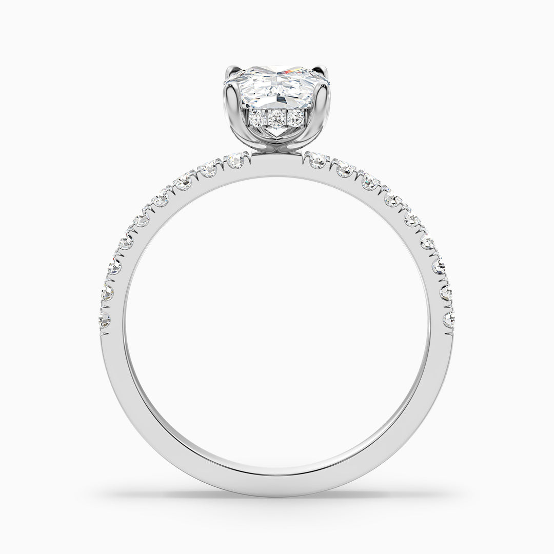 Holly 3 Carat Elongated Cushion Cut Hidden Halo Pave Moissanite Diamond Ring in 925 Sterling Silver
